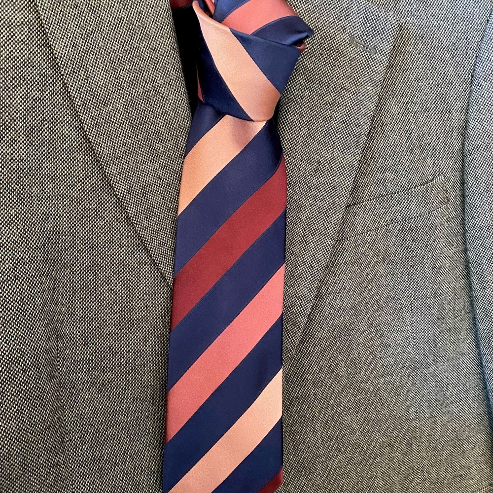 Frangi silk tie pink/burgundy/navy